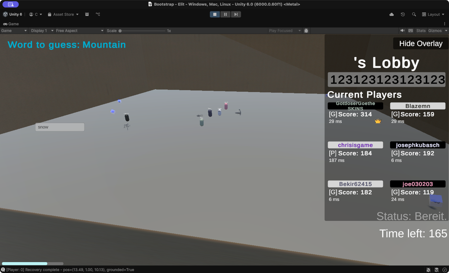 Prompter view inside the arena.