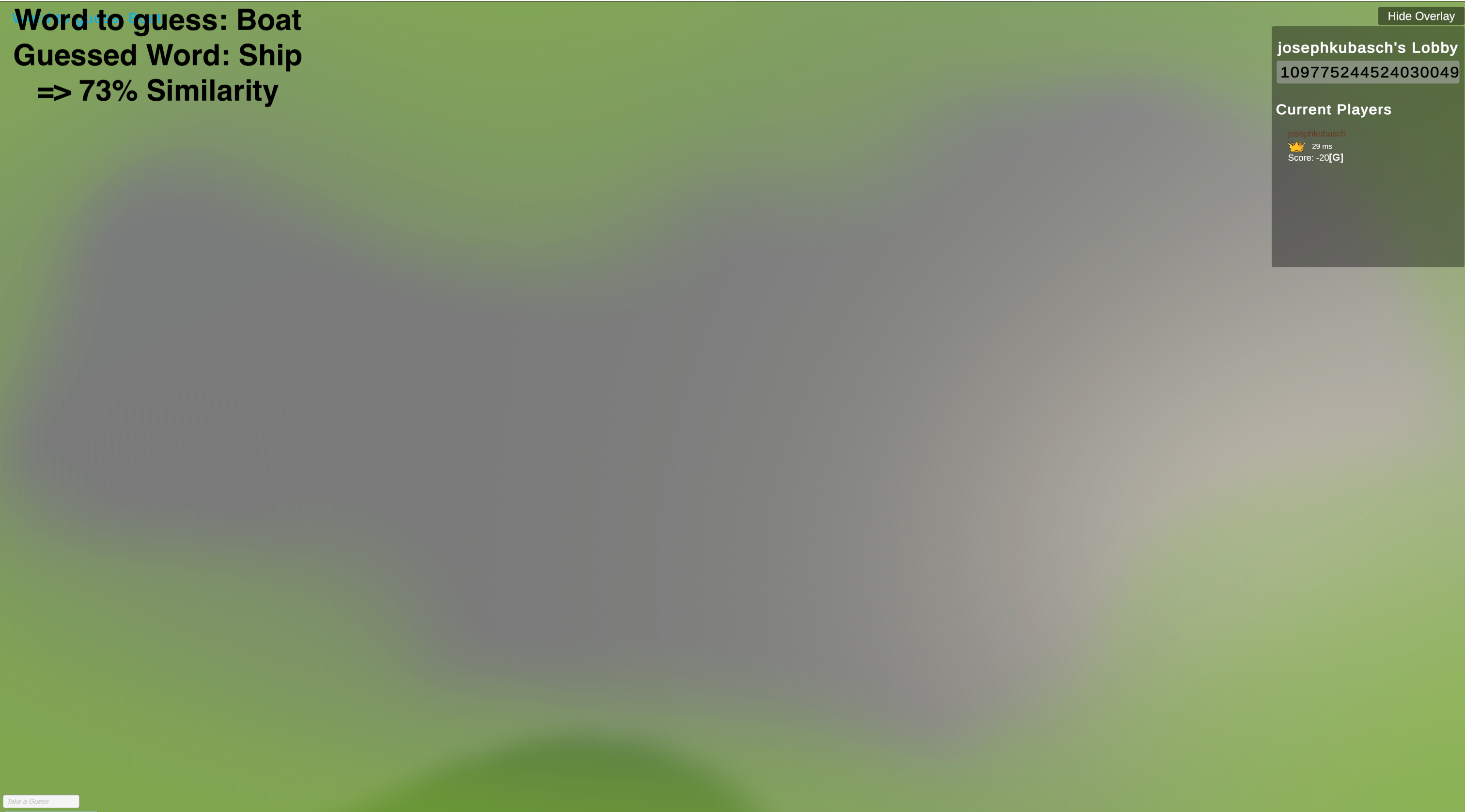 Feedback after a guess submission.